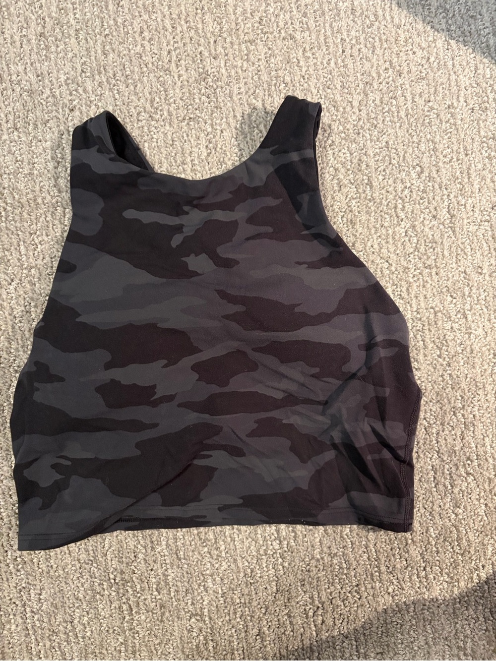 Athleta Black & Charcoal Camouflage High-Neck Tank